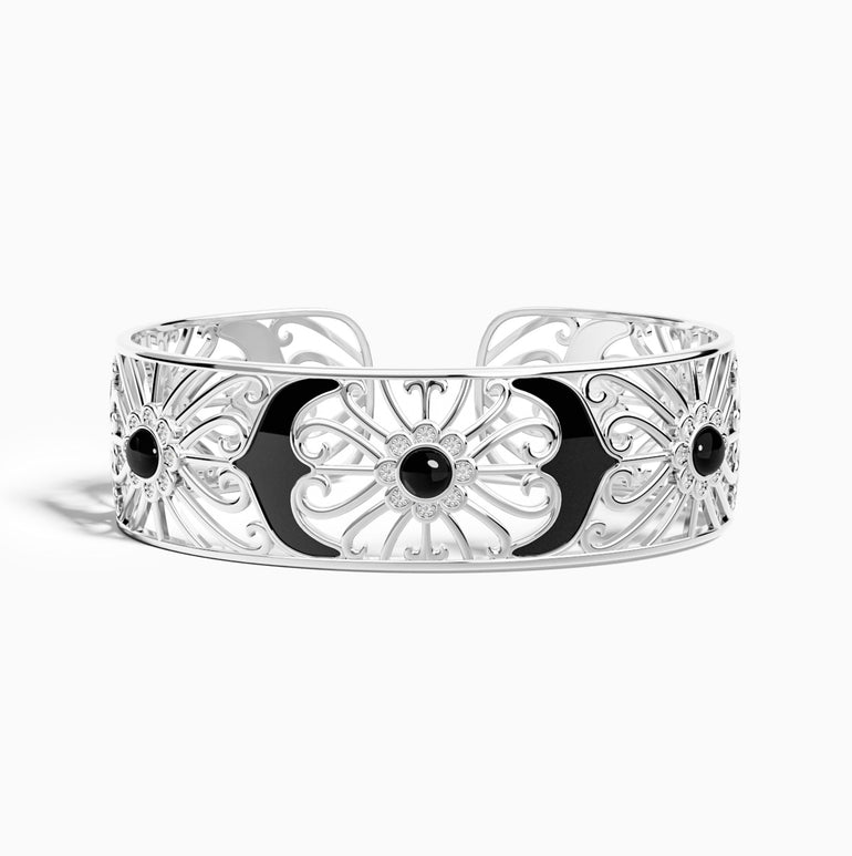 Prairie Flower Cuff Bracelet - Blackonyx - Black - Serene Western