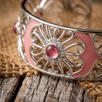 Prairie Flower Cuff Bracelet - Rose Quartz - Serene Western thumbnail