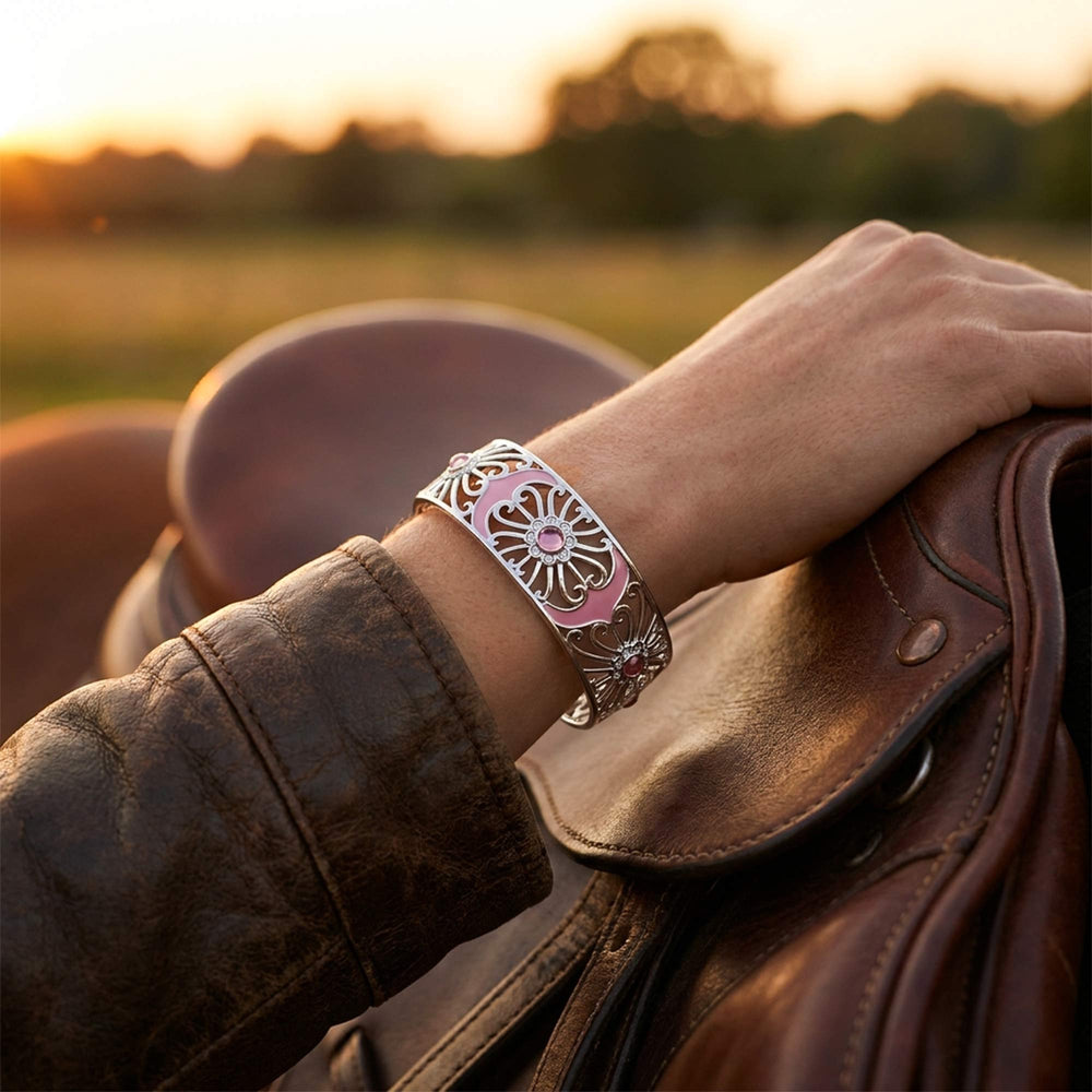 Prairie Flower Cuff Bracelet - Rose Quartz - Serene Western