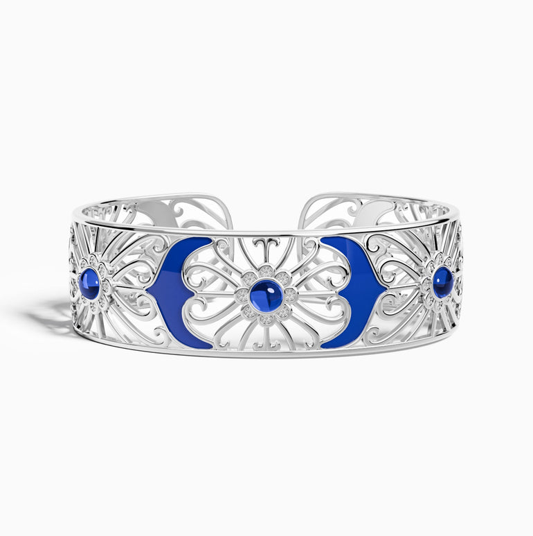 Prairie Flower Cuff Bracelet - Sapphire - Serene Western