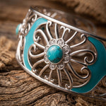 Prairie Flower Cuff Bracelet - Turquoise - Serene Western thumbnail