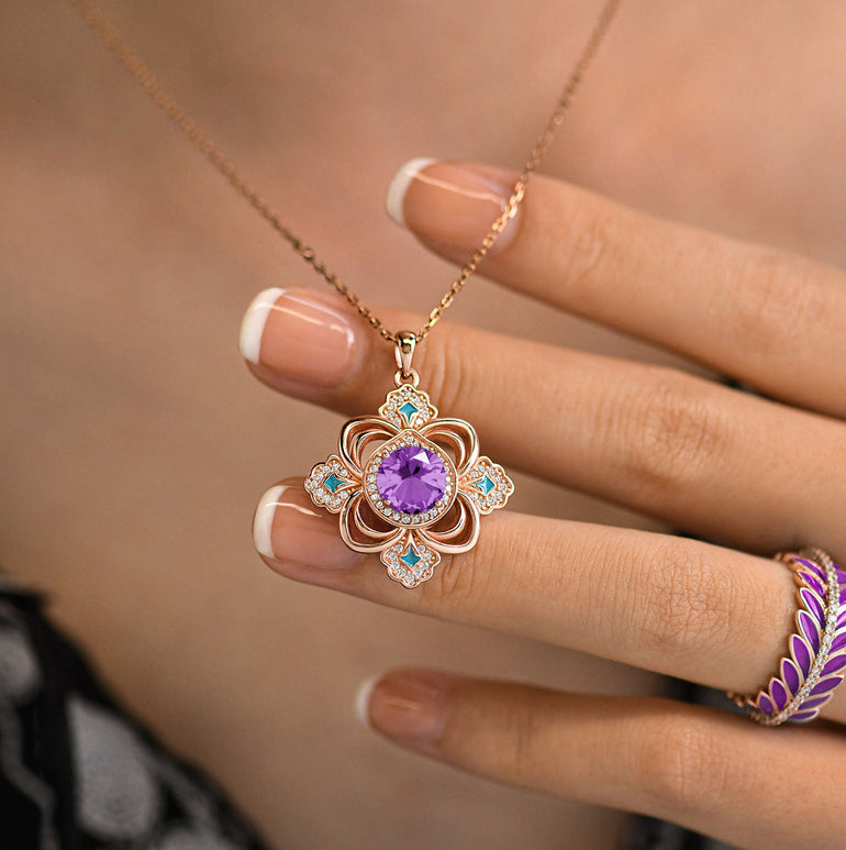 Prairie Insignia Necklace - Amethyst - Serene Western