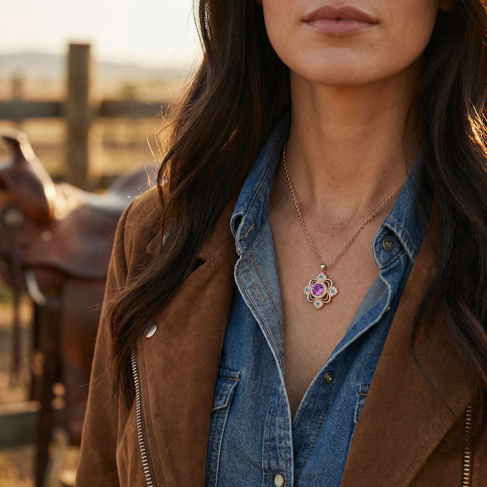 Prairie Insignia Necklace - Amethyst - Serene Western