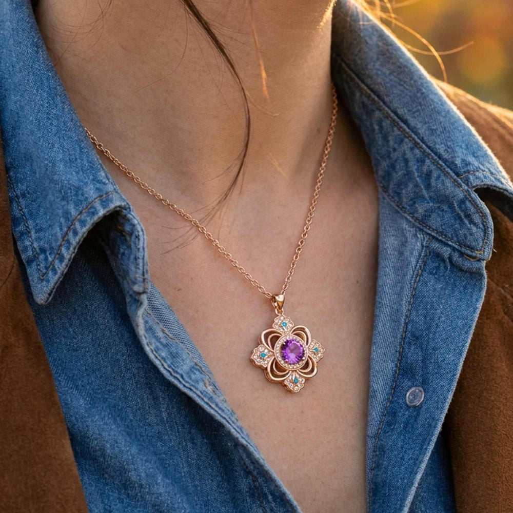 Prairie Insignia Necklace - Amethyst - Serene Western