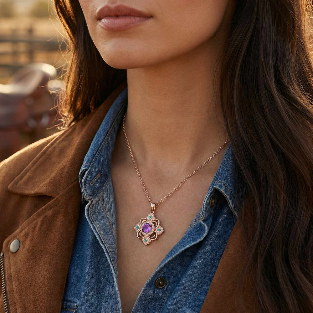Prairie Insignia Necklace - Amethyst - Serene Western