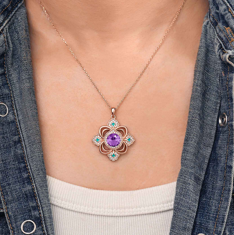 Prairie Insignia Necklace - Amethyst - Serene Western