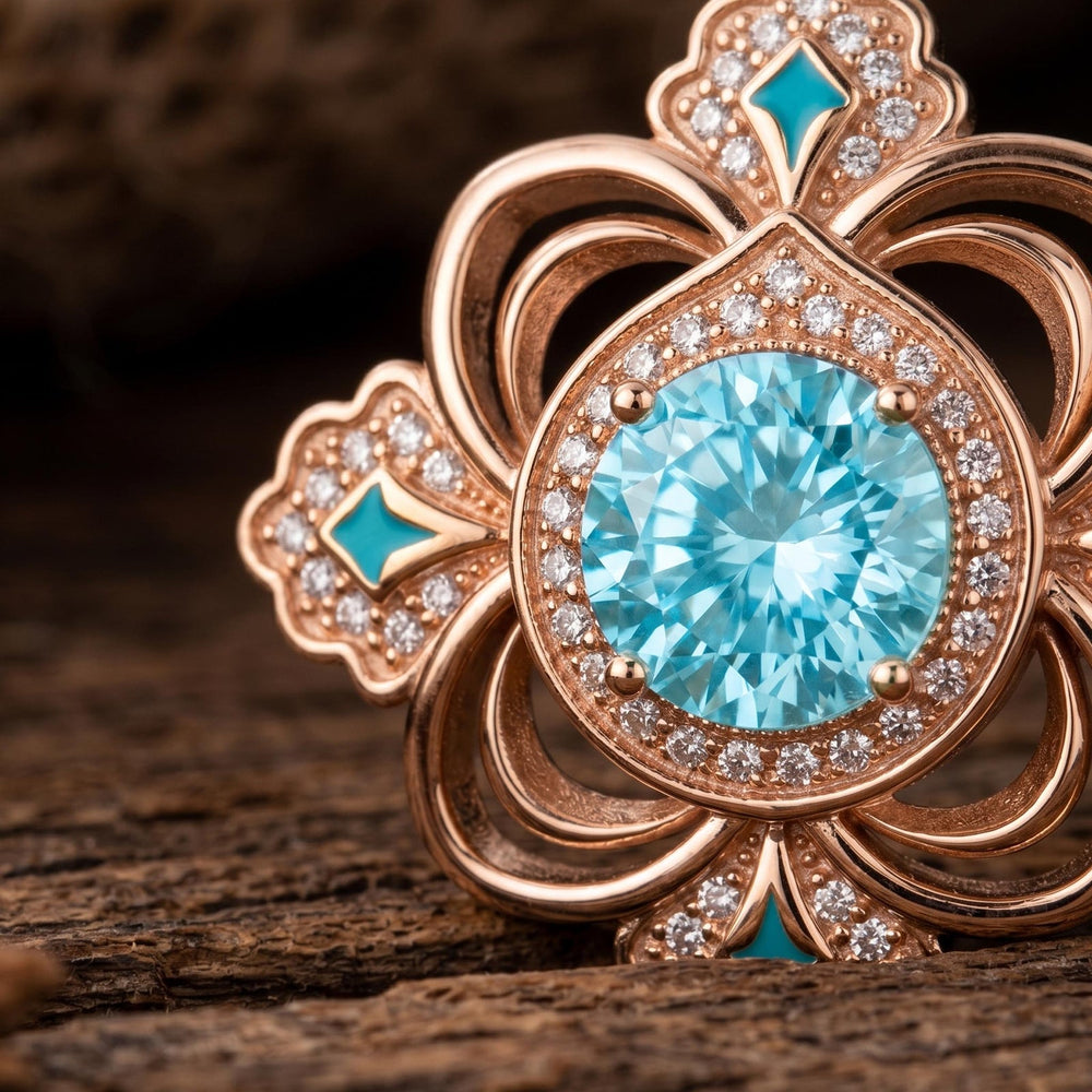 Prairie Insignia Necklace - Aquamarine - Serene Western