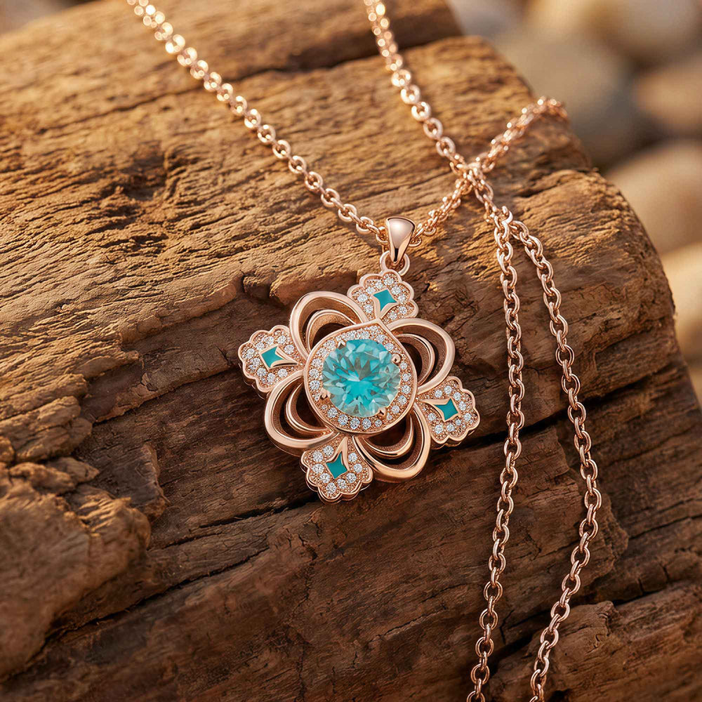 Prairie Insignia Necklace - Aquamarine - Serene Western