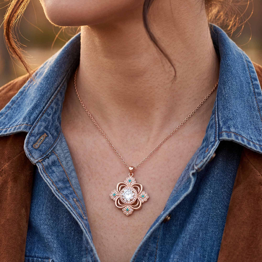 Prairie Insignia Necklace - Moissanite - Serene Western