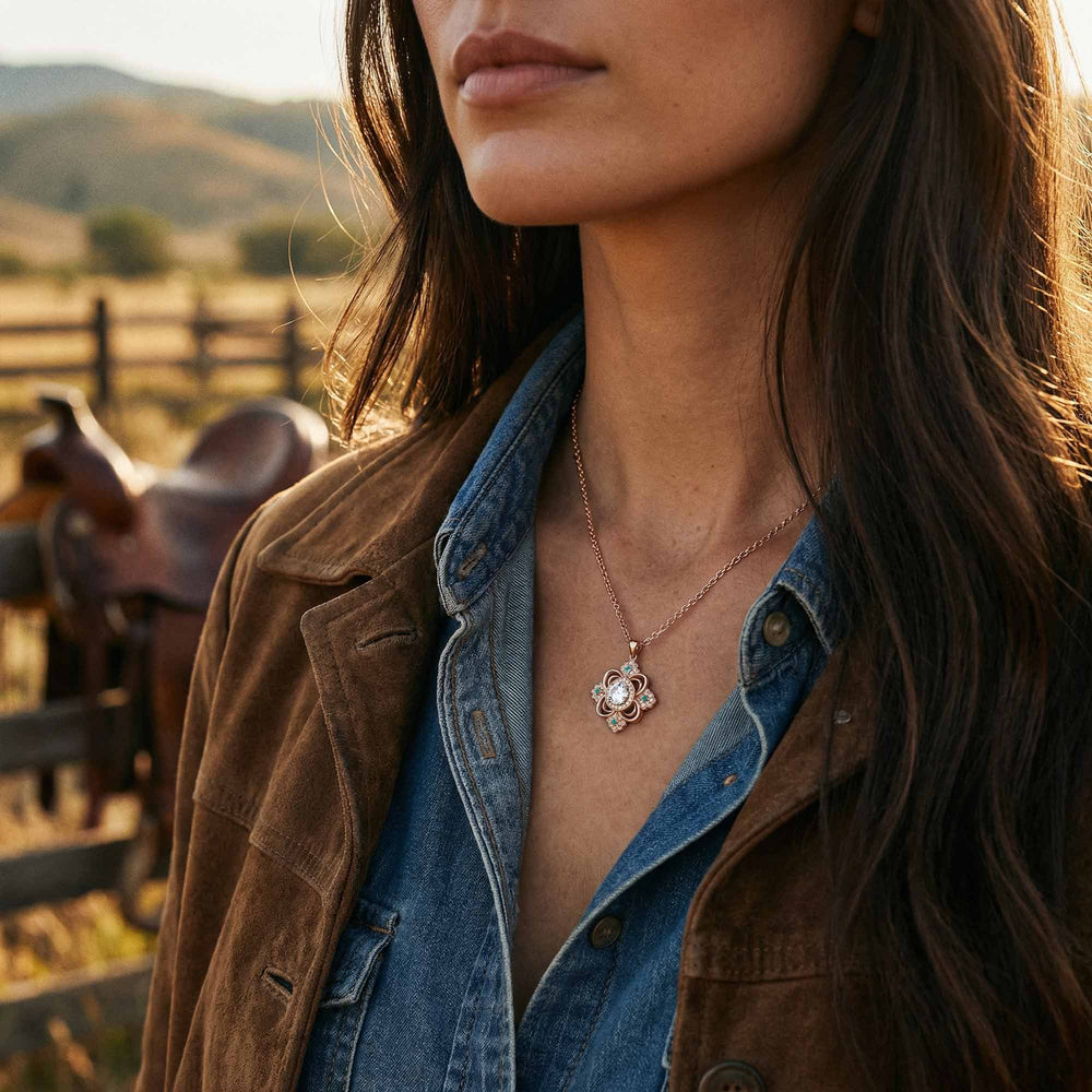 Prairie Insignia Necklace - Moissanite - Serene Western