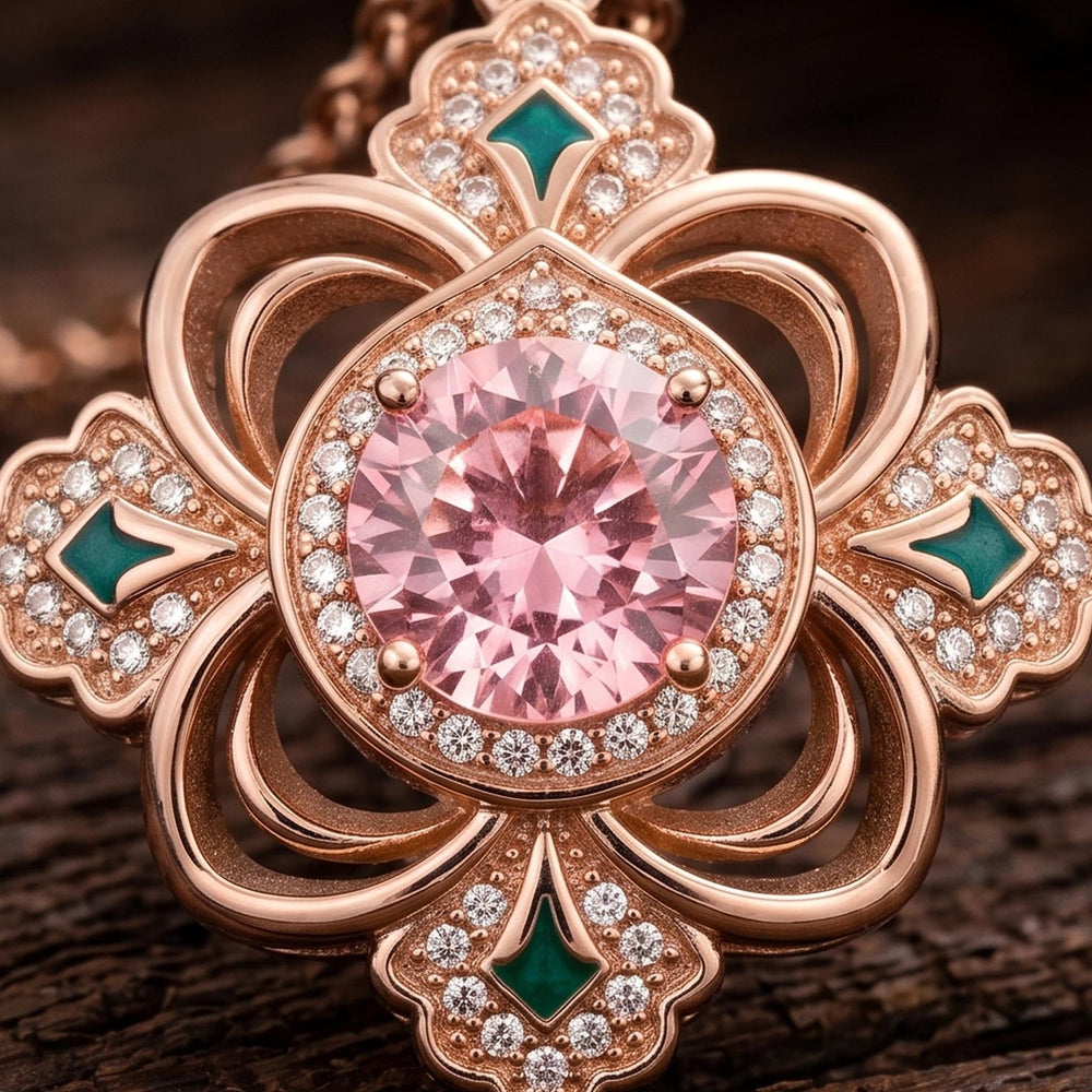 Prairie Insignia Necklace - Rose Quartz - Serene Western