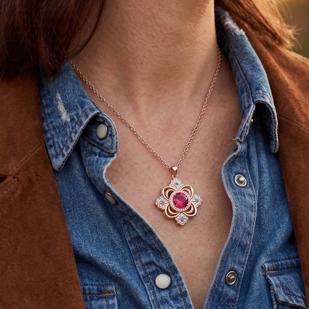 Prairie Insignia Necklace - Ruby - Serene Western