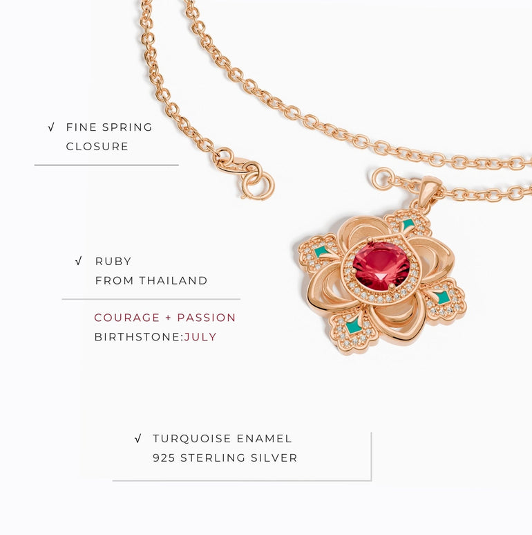 Prairie Insignia Necklace - Ruby - Serene Western