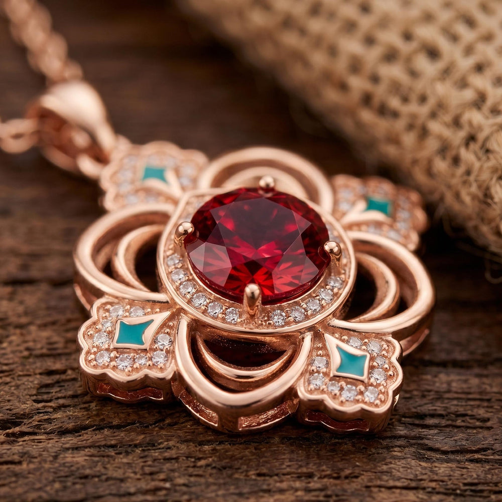 Prairie Insignia Necklace - Ruby - Serene Western