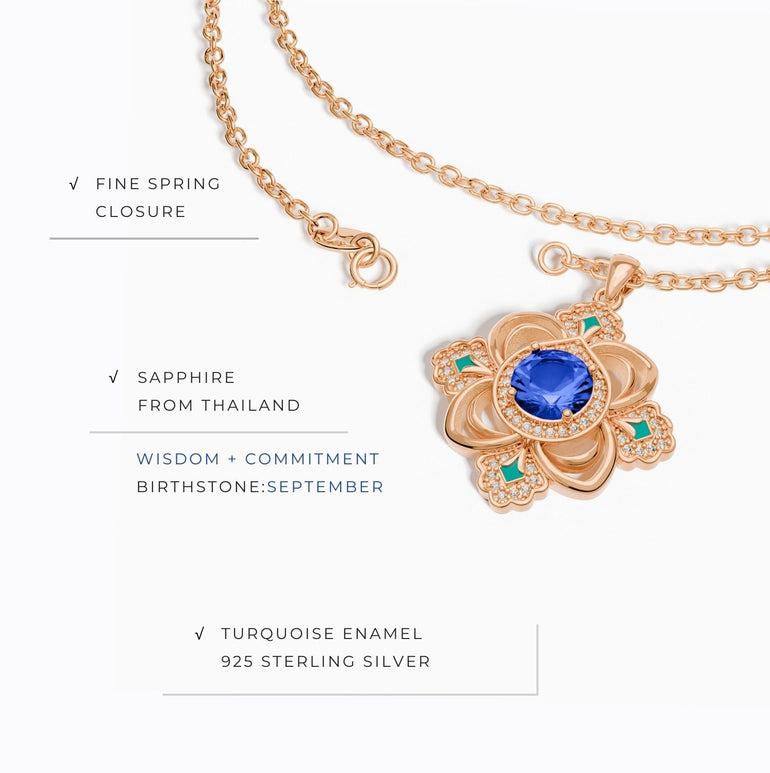 Prairie Insignia Necklace - Sapphire - Serene Western