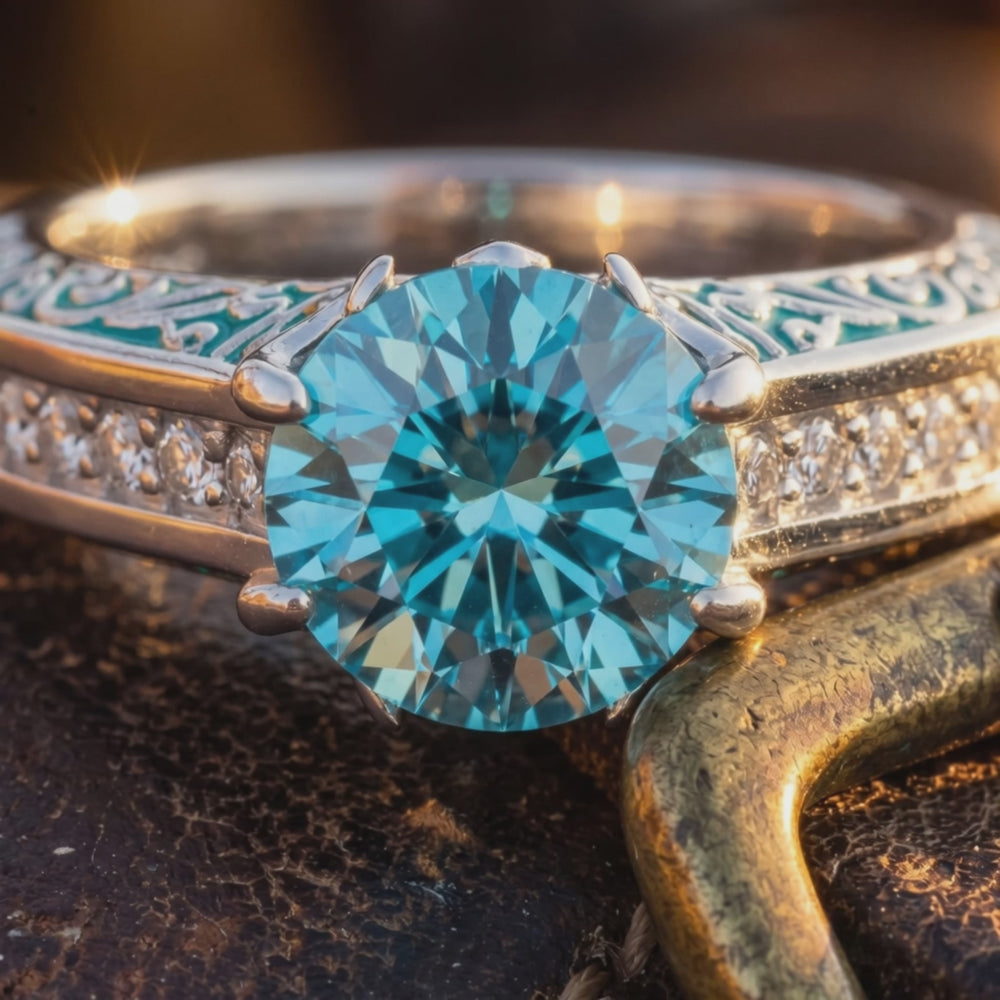 Antler Bloom Ring - Aquamarine - Product showcase video