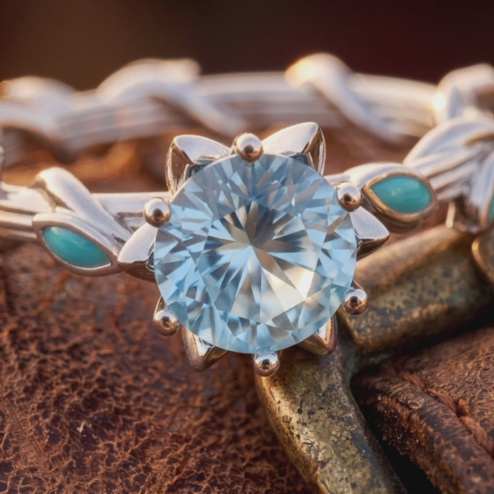 Promise Rose Ring - Aquamarine - Product showcase video