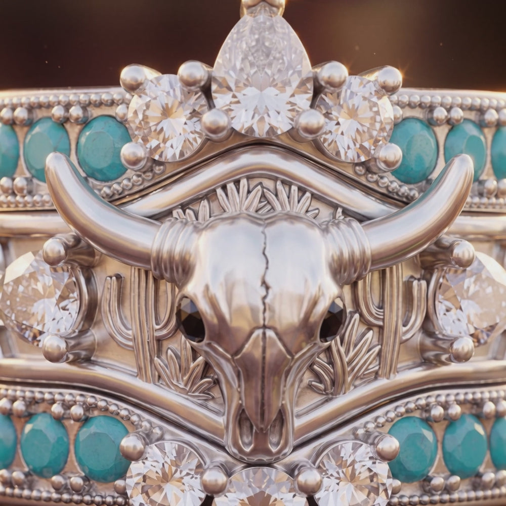 Longhorn Mesa Stacking Ring - Turquoise - Product showcase video
