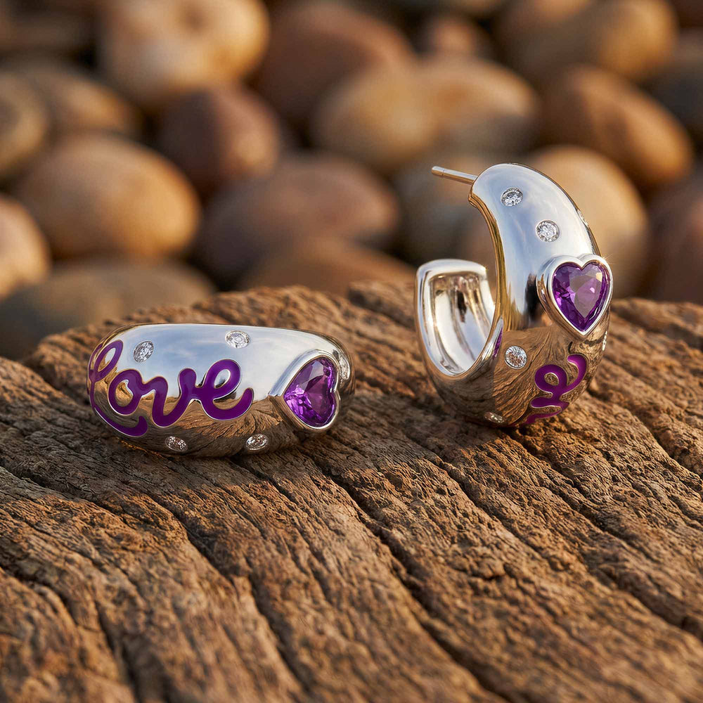 Promise Love Earrings - Amethyst - Serene Western