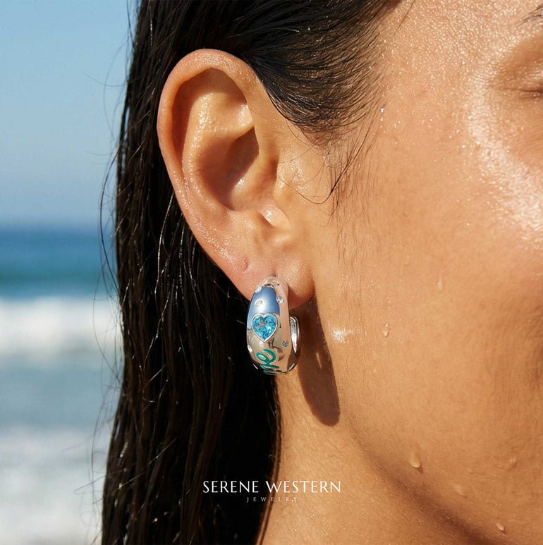 Promise Love Earrings - Aquamarine - Serene Western