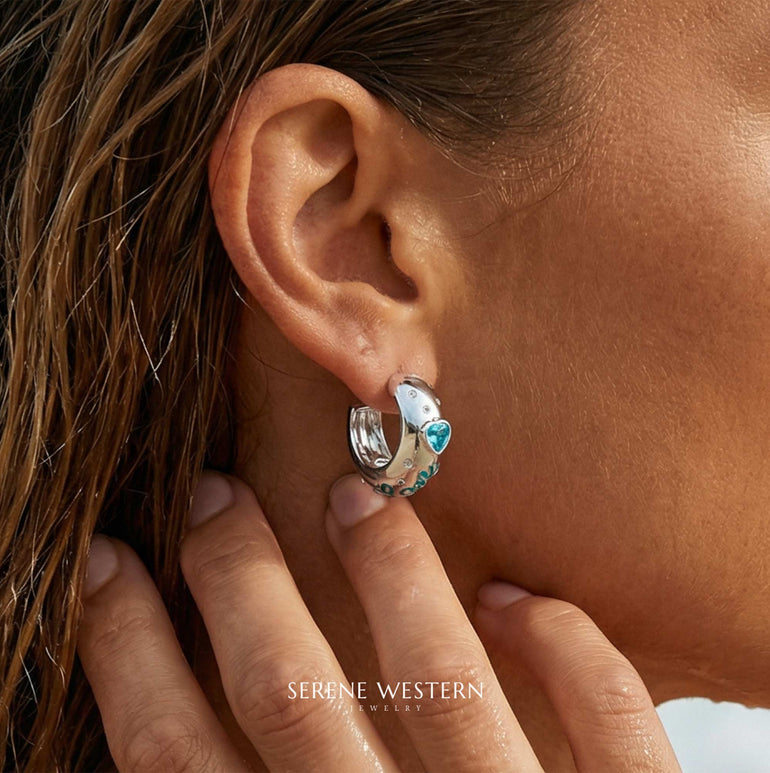 Promise Love Earrings - Aquamarine - Serene Western