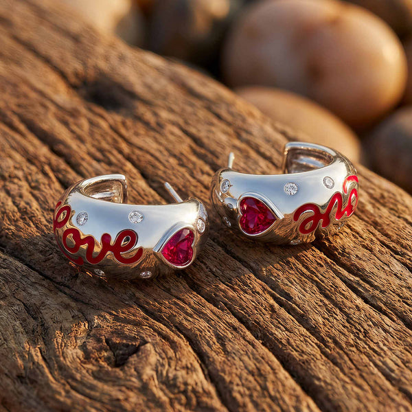 Promise Love Earrings - Ruby
