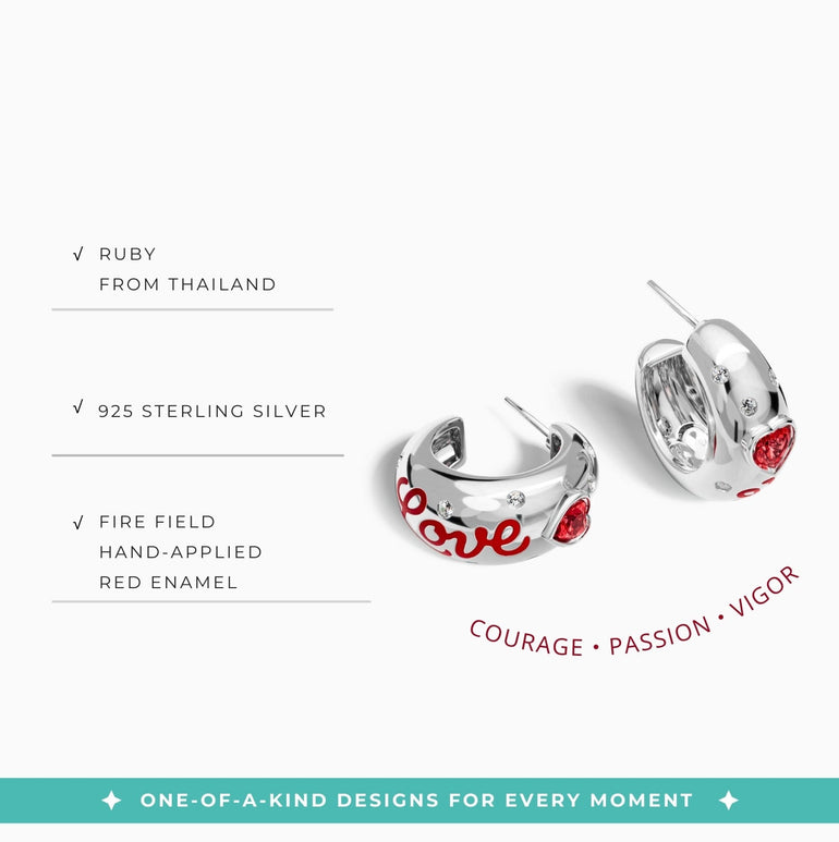 Promise Love Earrings - Ruby - Serene Western