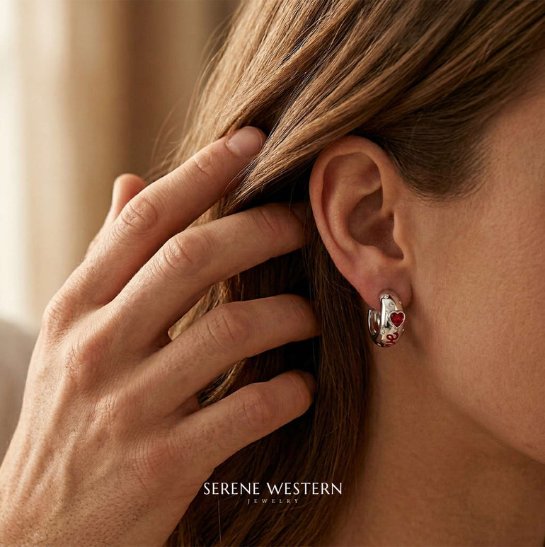 Promise Love Earrings - Ruby - Serene Western