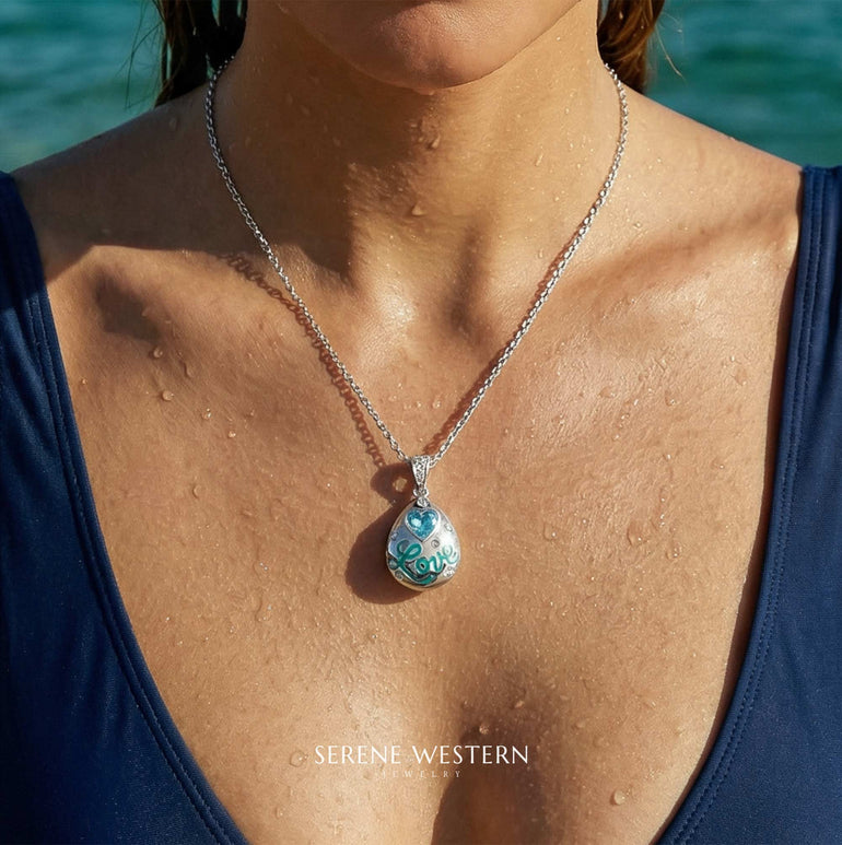 Promise Love Necklace - Aquamarine - Serene Western