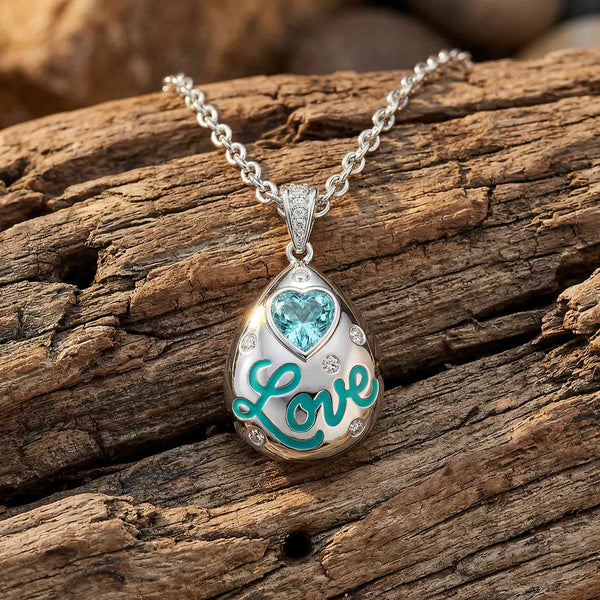 Promise Love Necklace - Aquamarine
