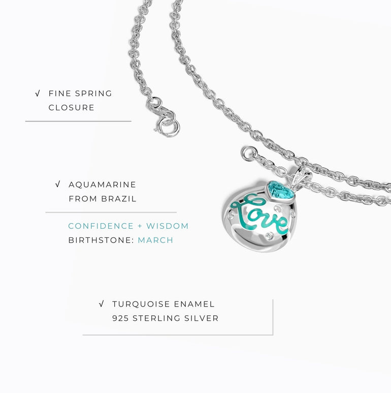 Promise Love Necklace - Aquamarine - Serene Western