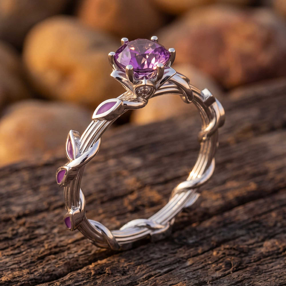 Promise Rose Ring - Amethyst - Serene Western