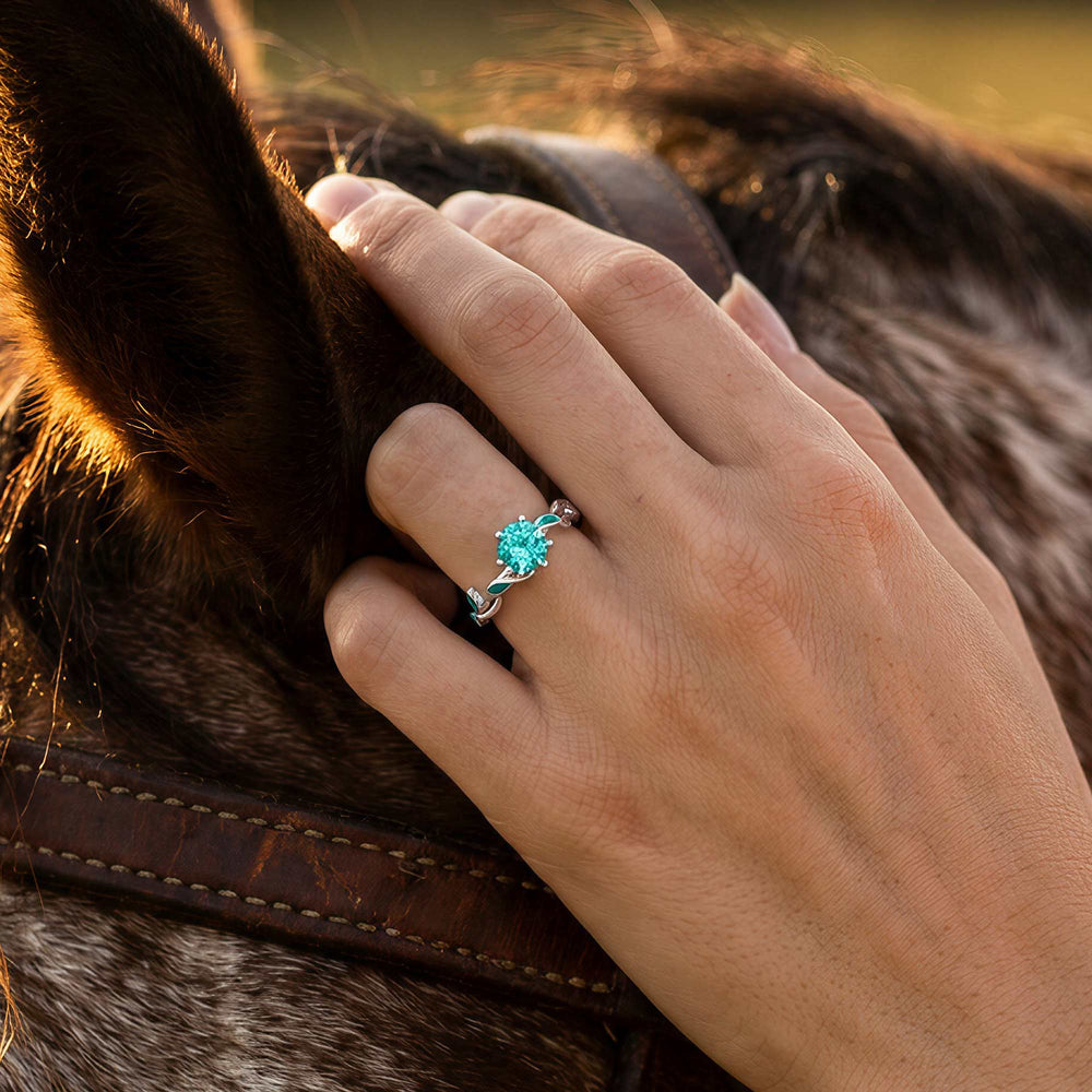 Promise Rose Ring - Aquamarine - Serene Western
