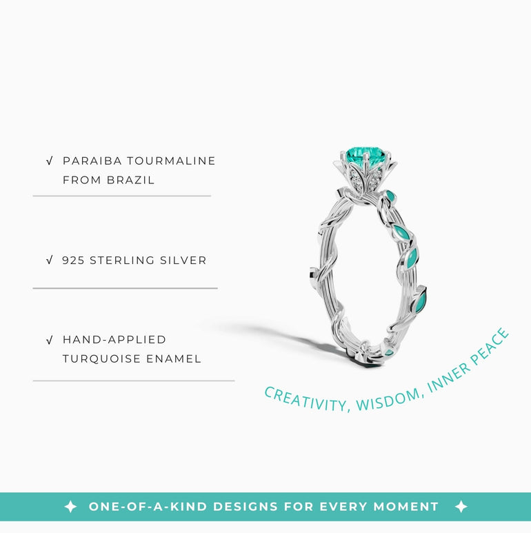 Promise Rose Ring - Paraiba Tourmaline - Serene Western