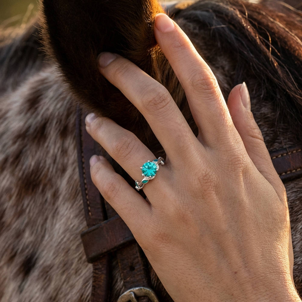 Promise Rose Ring - Paraiba Tourmaline - Serene Western