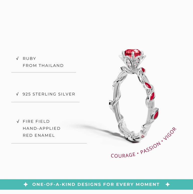 Promise Rose Ring - Ruby - Serene Western