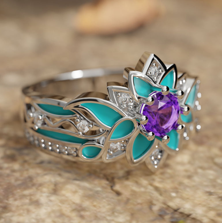 Purple Rose Queen Ring - Amethyst - Serene Western