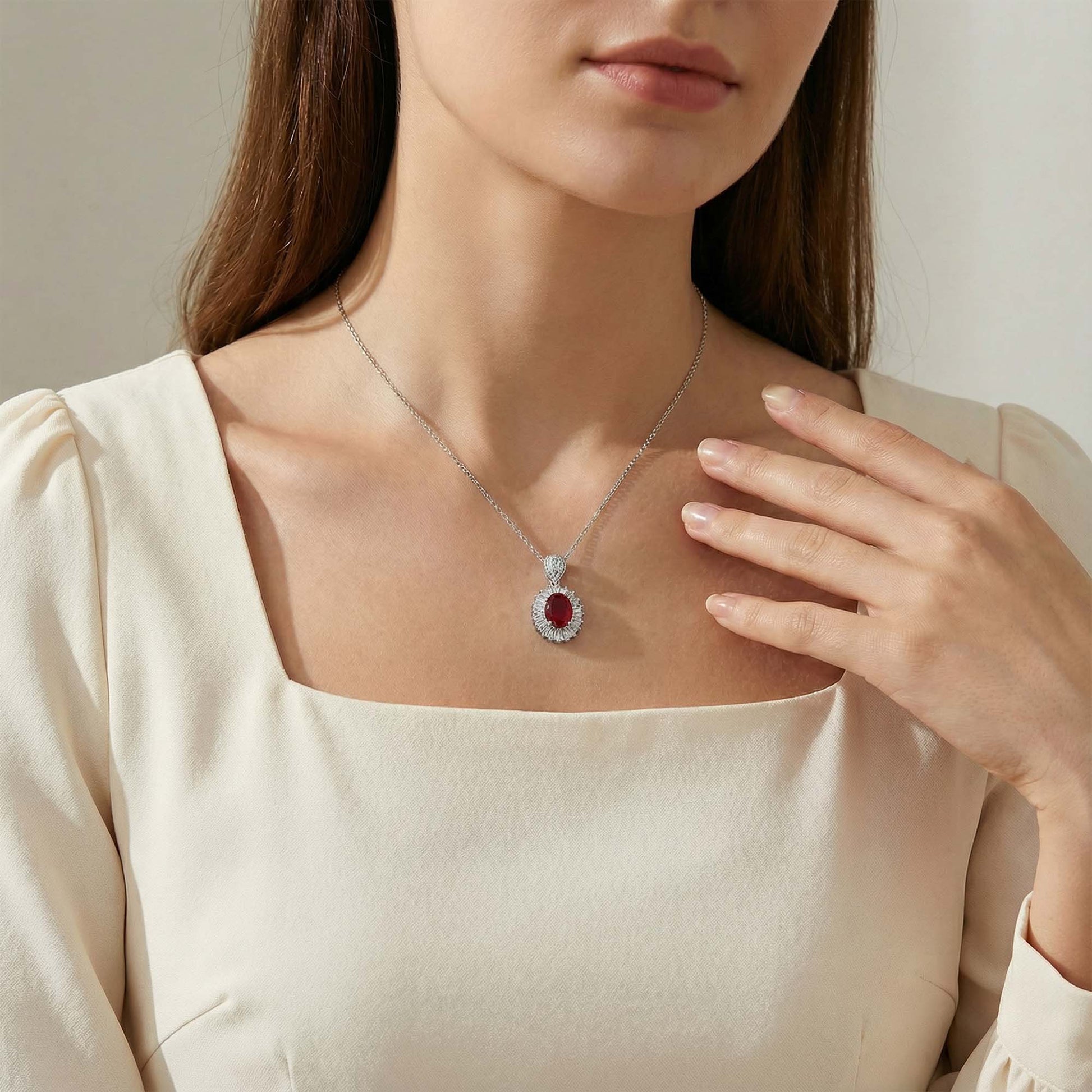 Radiant Compass Necklace - Garnet - Serene Western