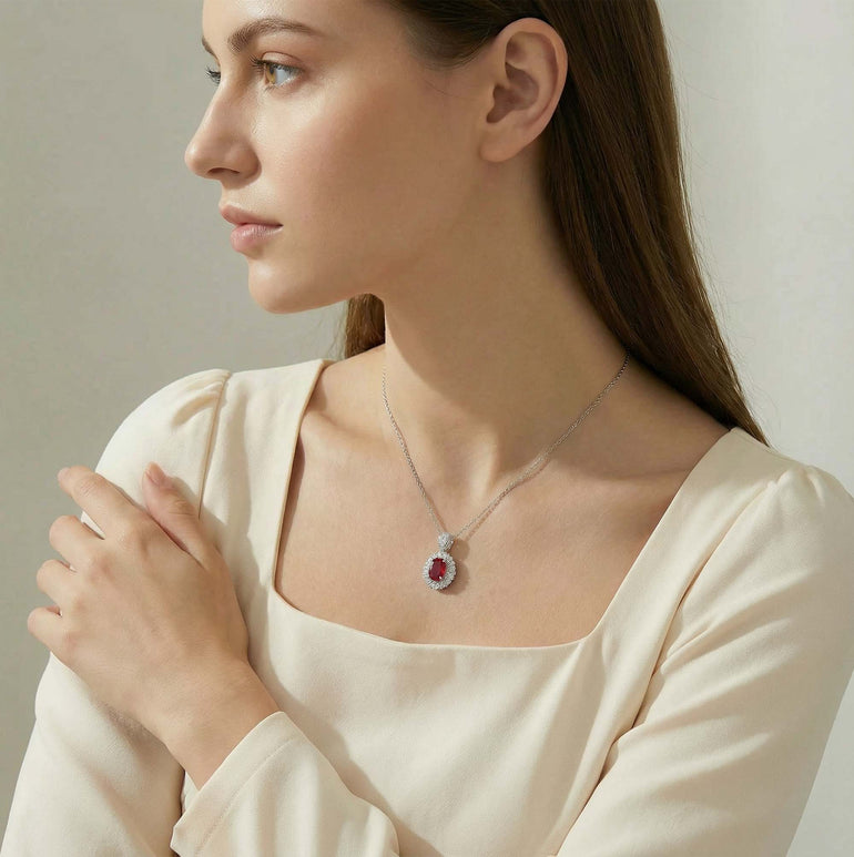 Radiant Compass Necklace - Garnet - Serene Western