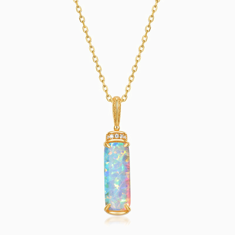 Radiant Pillar Necklace - Opal - Serene Western