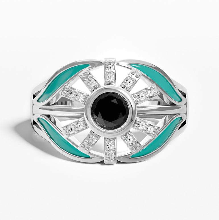 Radiant Sunburst Ring - Black Onyx - Serene Western
