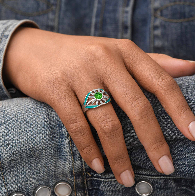 Radiant Sunburst Ring - Emerald - Serene Western