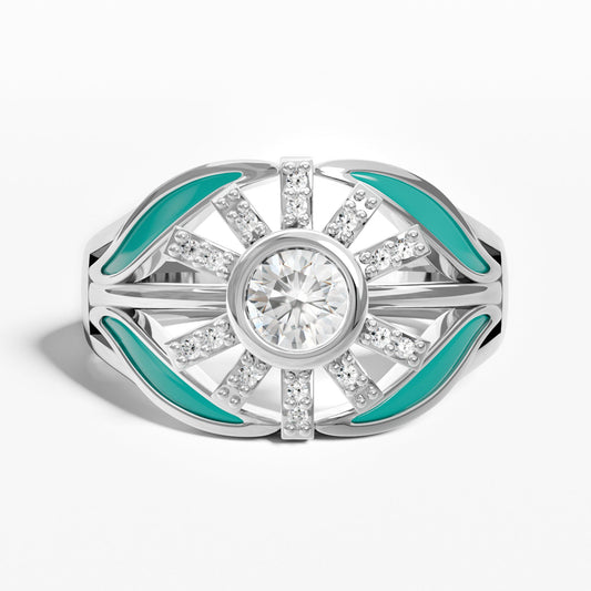 Radiant Sunburst Ring - Moissanite - Serene Western