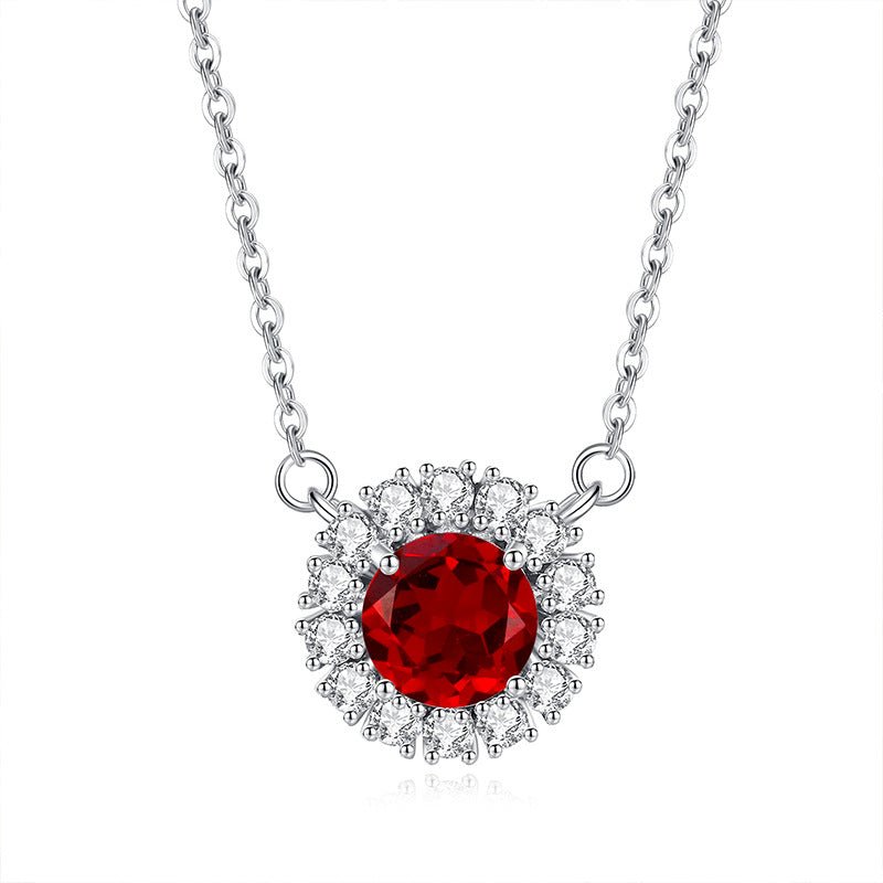 Radiant Wheel Necklace - Garnet - Serene Western