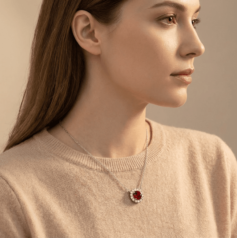 Radiant Wheel Necklace - Garnet - Serene Western