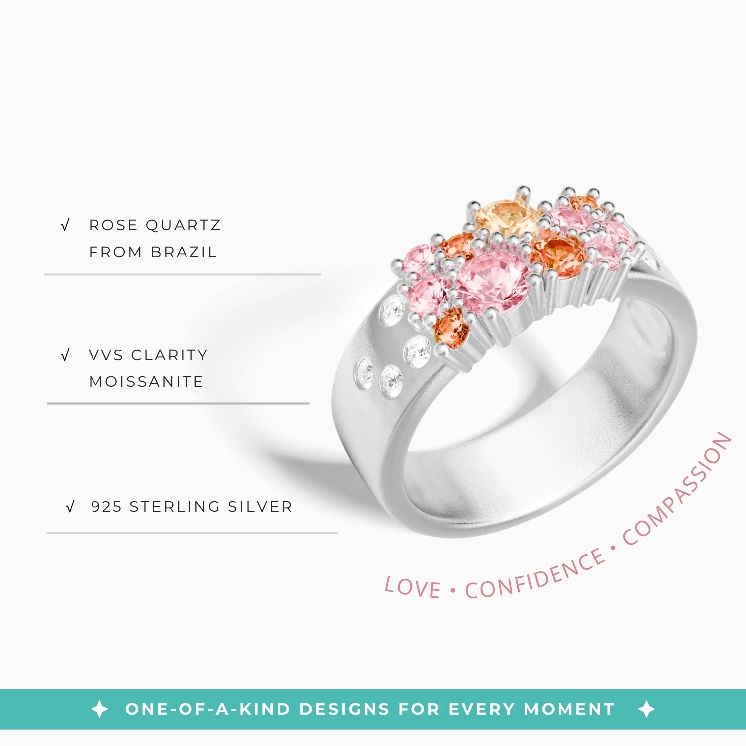 Reef Reverie Ring - Rose Quartz - Serene Western