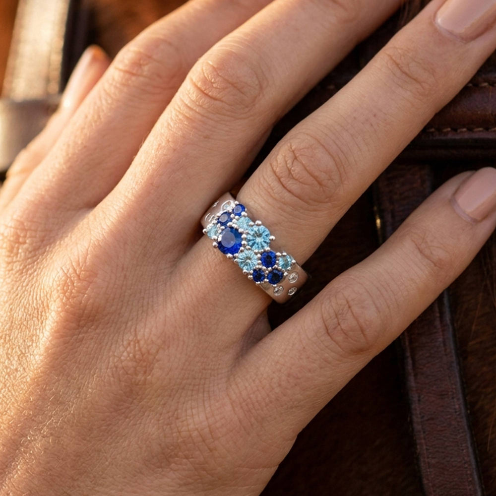 Reef Reverie Ring - Sapphire ＆ Aquamarine - Serene Western