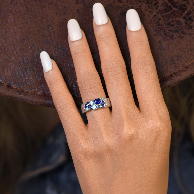 Reef Reverie Ring - Sapphire ＆ Aquamarine - Serene Western