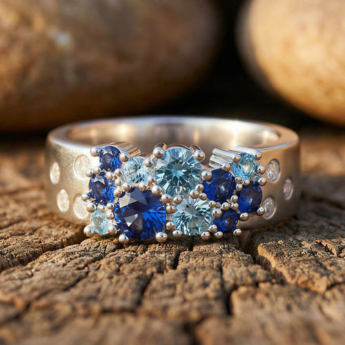 Reef Reverie Ring - Safir ＆ Akvamarin