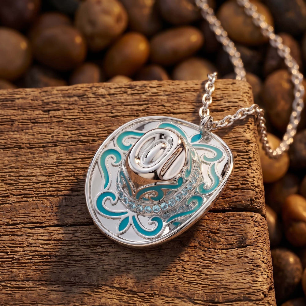 Rodeo Hat Necklace - Moissanite - Serene Western